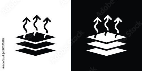 Breathable leather icon in flat black solid vector set