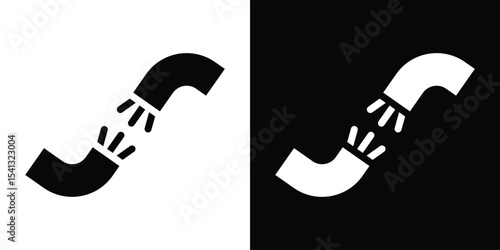 Broken Wire Icon icon in flat black solid vector set