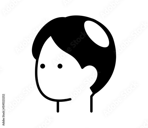 禿げている男性のアイコンイラスト　ベクター
