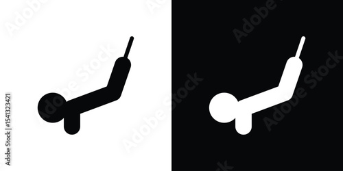 Bungee jumping icon in flat black solid vector set