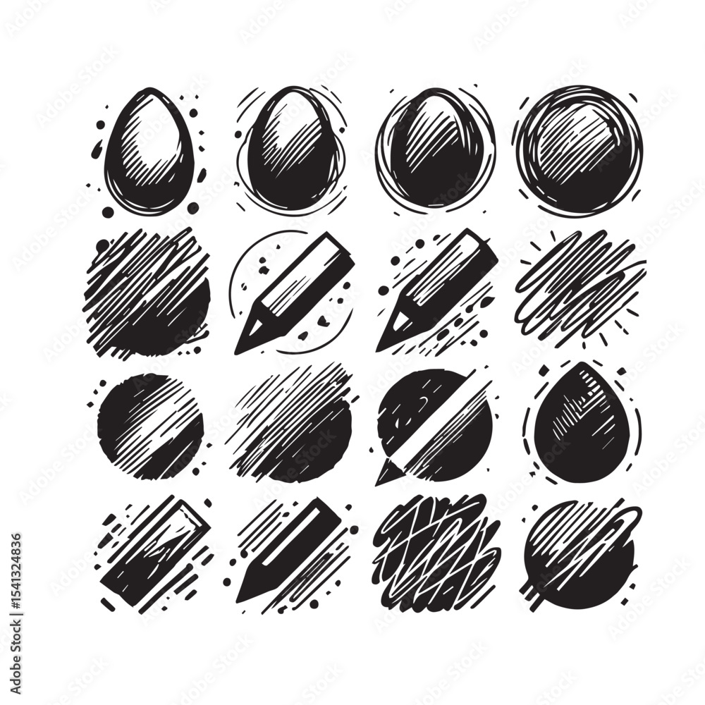 Fototapeta premium Black Brushstroke Vector Collection – Abstract Ink Strokes on White Background