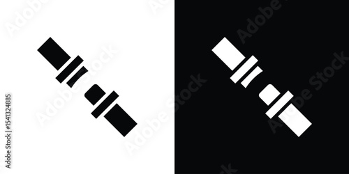 Car seat belt icon in flat black solid vector set
