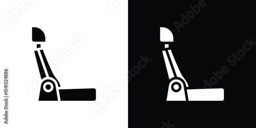 Car seat icon in flat black solid vector set