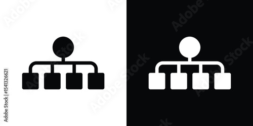 classification icon in flat black solid vector set
