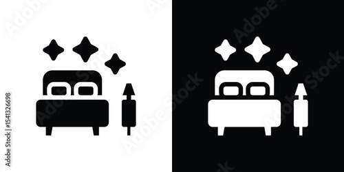 Clean Room icon in flat black solid vector set