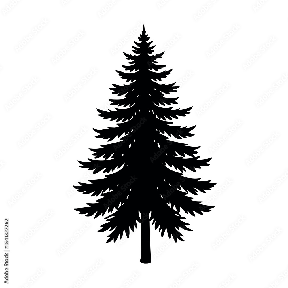 Obraz premium christmas pine tree silhouette