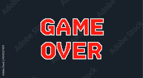 Pixelated "GAME OVER" message on a dark background.