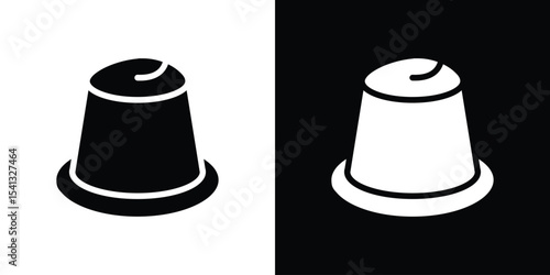 Coffee capsule icon in flat black solid vector set