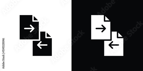 Compare icon in flat black solid vector set