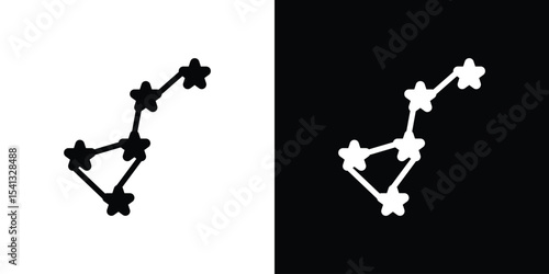 Constellation icon in flat black solid vector set