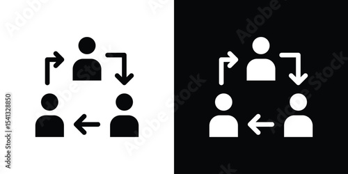 Coordinate icon in flat black solid vector set