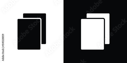Copy icon in flat black solid vector set