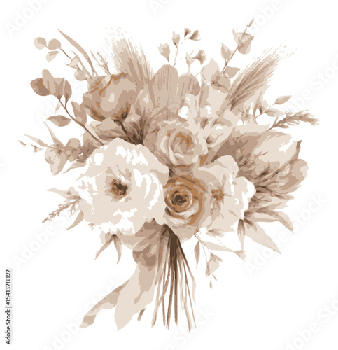 Elegant Floral Arrangement with Soft Tones and Delicate Details