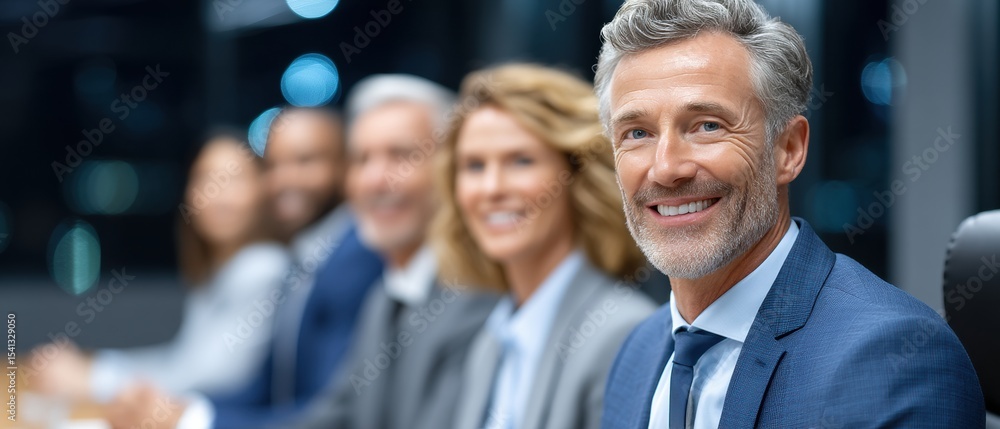 Diverse executive team collaborates in modern conference room meeting Diverse executive team collaborates in modern conference room meeting