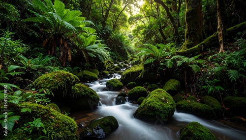 Lush Rainforest Stream.
