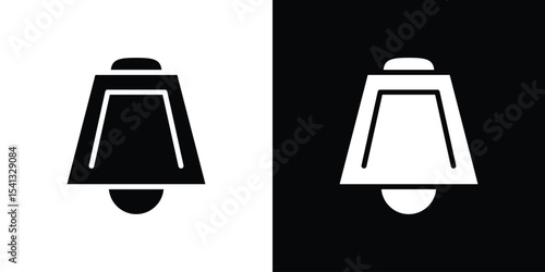 Cowbell icon in flat black solid vector set