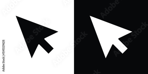 Cursor icon in flat black solid vector set