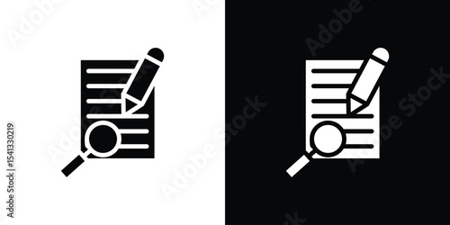 Defining icon in flat black solid vector set
