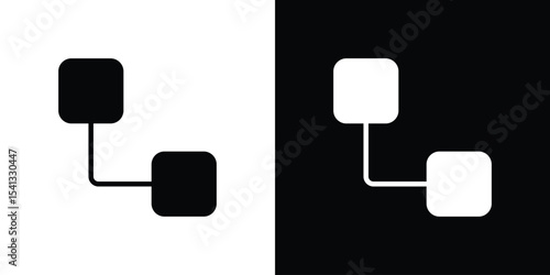 Diagram nested icon in flat black solid vector set