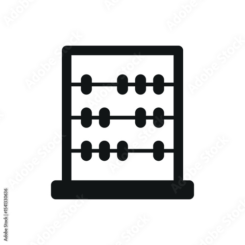 Solid abacus icon with bold beads. Perfect for finance and traditional counting.
