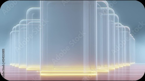  Futuristic Abstract Background with Glowing Arches