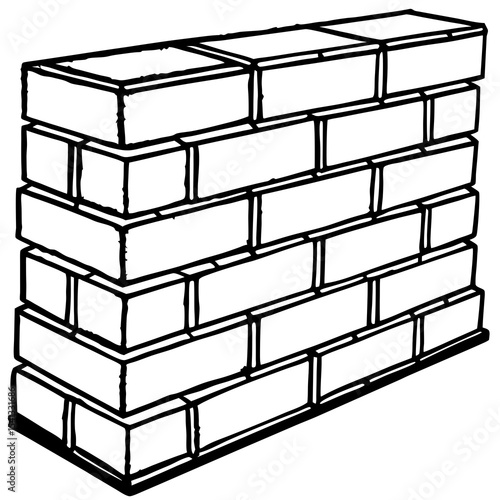 Simple brick wall diagram illustration