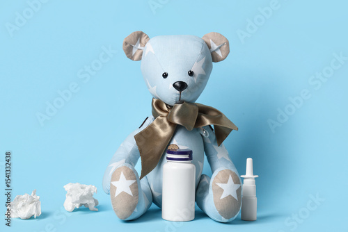 Teddy bear with tissues, na...
