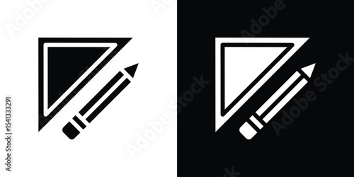 Floor plan icon in flat black solid vector set