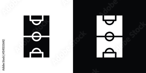 Football field icon in flat black solid vector set
