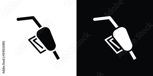 Fuel icon in flat black solid vector set