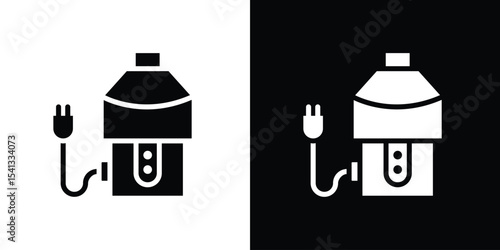 Garbage disposal icon in flat black solid vector set