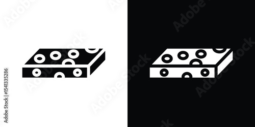 Halva icon in flat black solid vector set