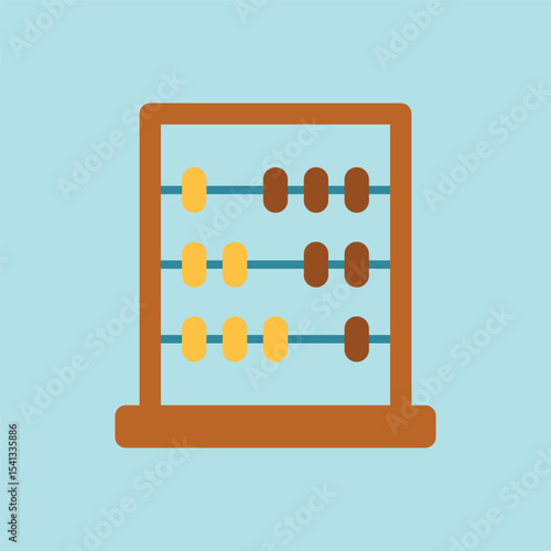 Bright abacus icon in rich colors. Useful for education and bookkeeping visuals.