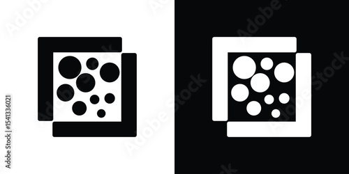 Heat Map icon in flat black solid vector set
