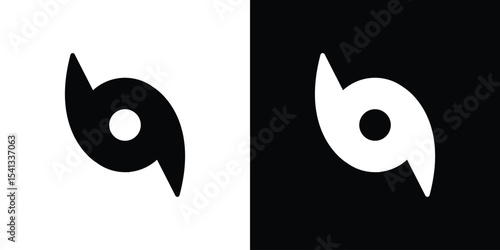 Hurricane icon in flat black solid vector set