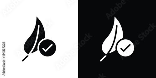 Hypoallergenic tested icon in flat black solid vector set