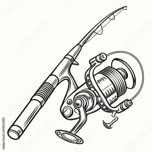Editable Vector Set of Fishing Rods, Reels & Catching Gear Icons