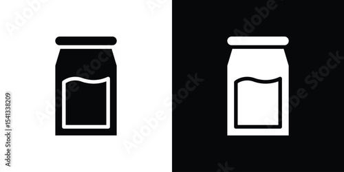 Jar icon in flat black solid vector set