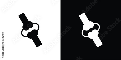 Joint icon in flat black solid vector set
