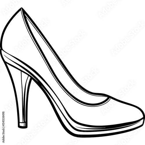 Elegant high heel pump shoe fashion illustration
