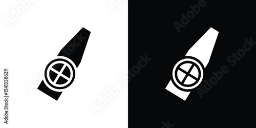 Kazoo icon in flat black solid vector set