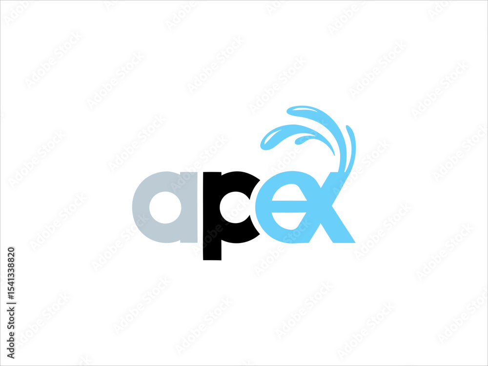 Fototapeta premium Apex Logo Design Light Grey Black and Light Blue Water Splash V E C T O R vector