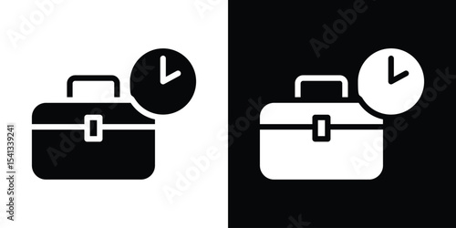 Late icon in flat black solid vector set