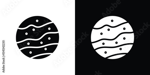 Mercury icon in flat black solid vector set