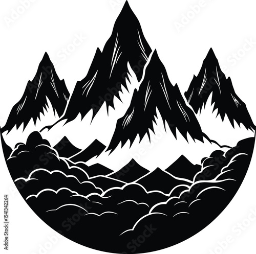 Mist Shrouded Peaks With Clear Atmospheric Effects
