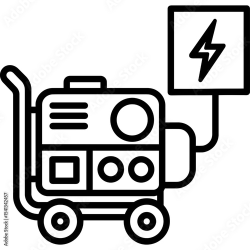Portable backup generator outline icon vector