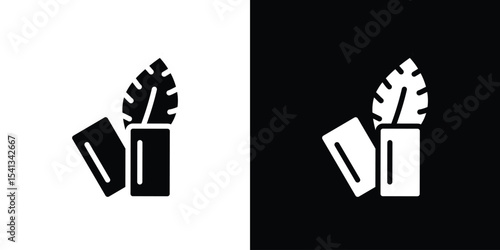 Mint gum icon in flat black solid vector set