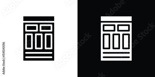 Mood board icon in flat black solid vector set
