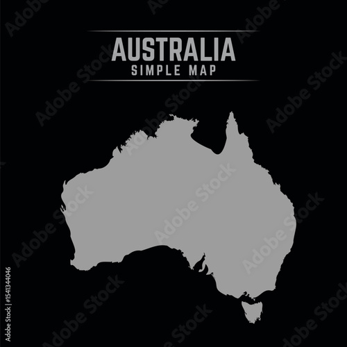 Vector Outline of Australia for Graphic Projects