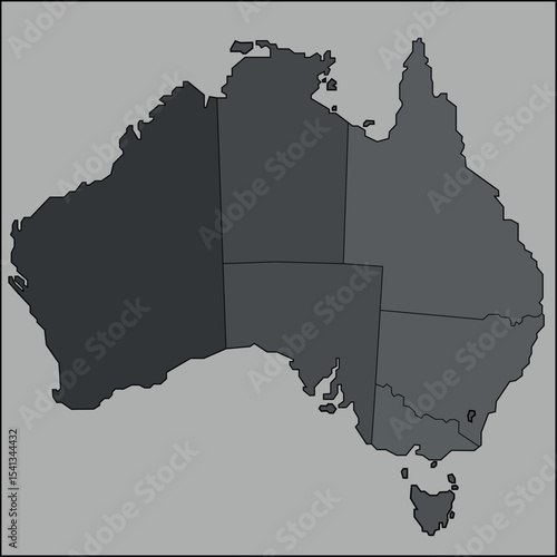 Color-Blocked Map of Australia